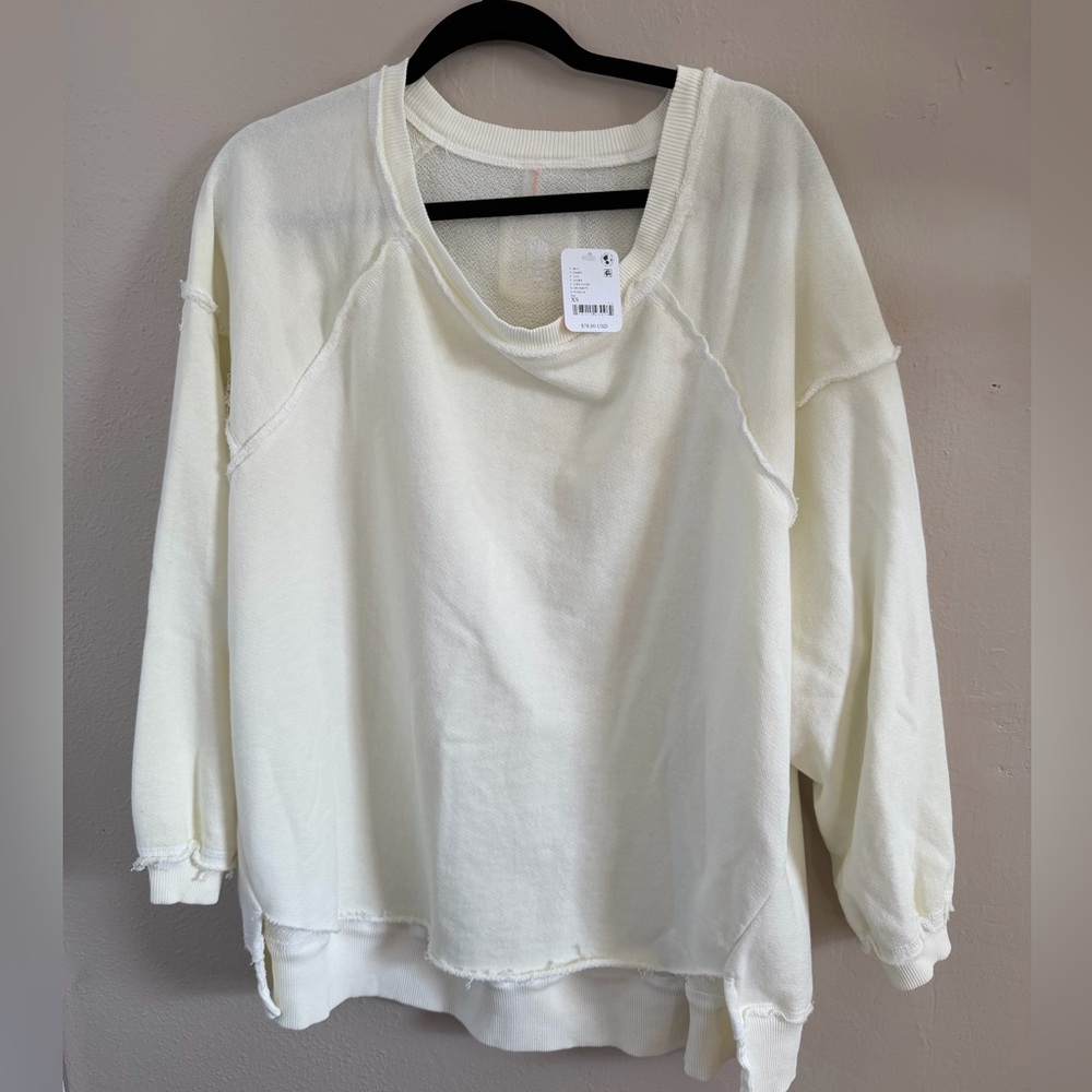 NWT Free People Movement One To Beat Pullover Ivory XS